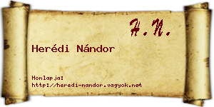 Herédi Nándor névjegykártya
